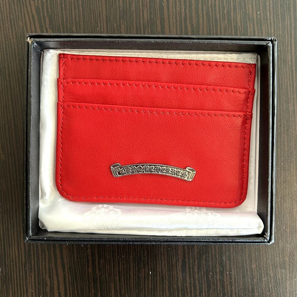 Red Chrome Hearts Card Holder